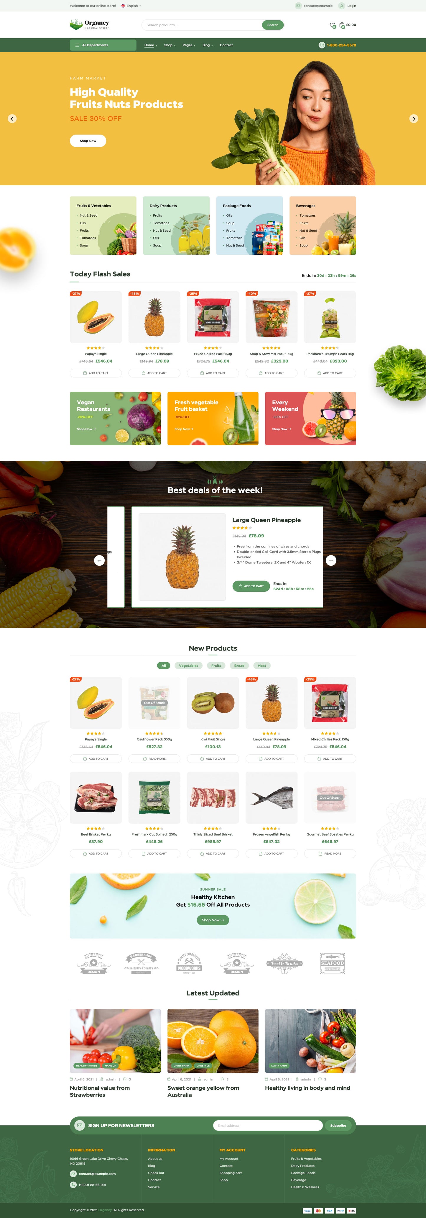 Organica - Food & Grocery Store WooCommerce Theme