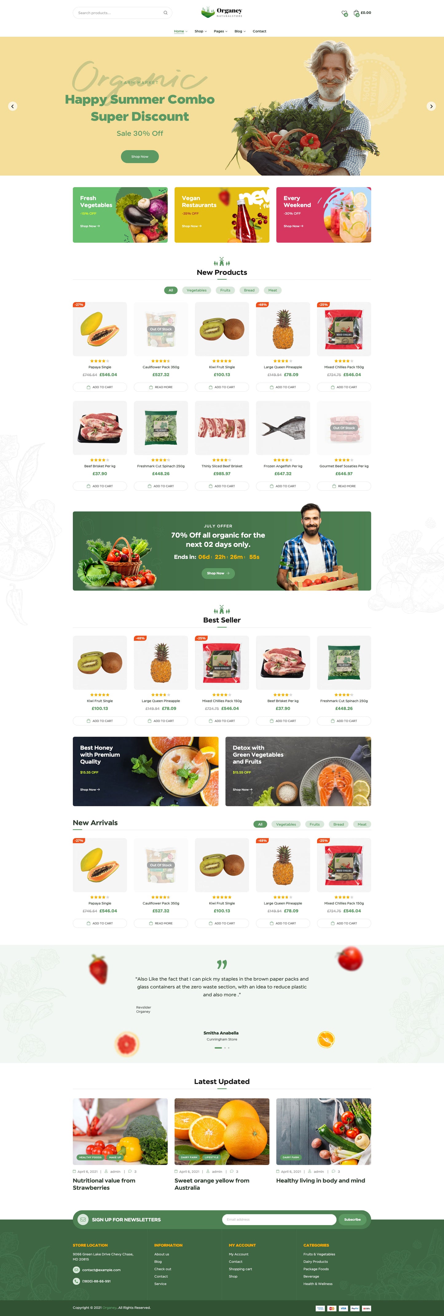 Organica - Food & Grocery Store WooCommerce Theme